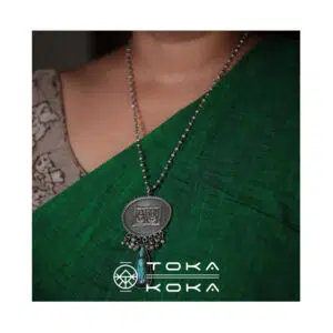 Lakshmi Ganapathy neck piece with a hand carved labradorite hanging